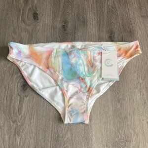 Johnny Was Calme Rainbow Marble Hipster Swimsuit Bottom Pool Beach XXL New